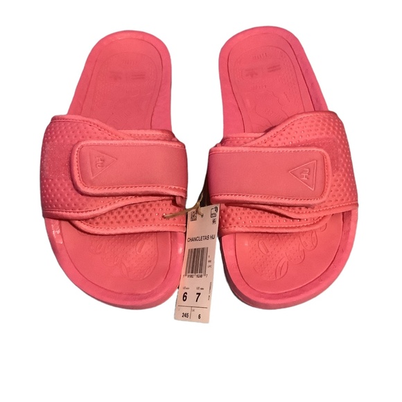 adidas Other - Adidas Hu Pharell WIlliams Boost Slides/Semi Solar Pink sz 6mens -7 womans